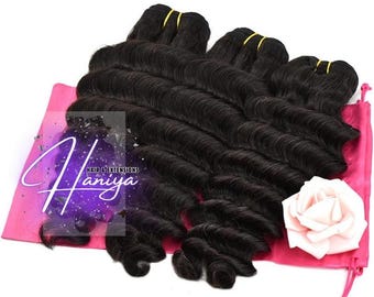 Deep Wave Virgin Hair - 3 Bundles, 10” to 40” inch bundles, Natural Color Hair, Full Hair Bundles, High Quality Hair, Hair Extensions