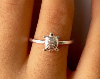 Bague tortue en argent sterling, bague nature, bijoux animaux, cadeaux tortue