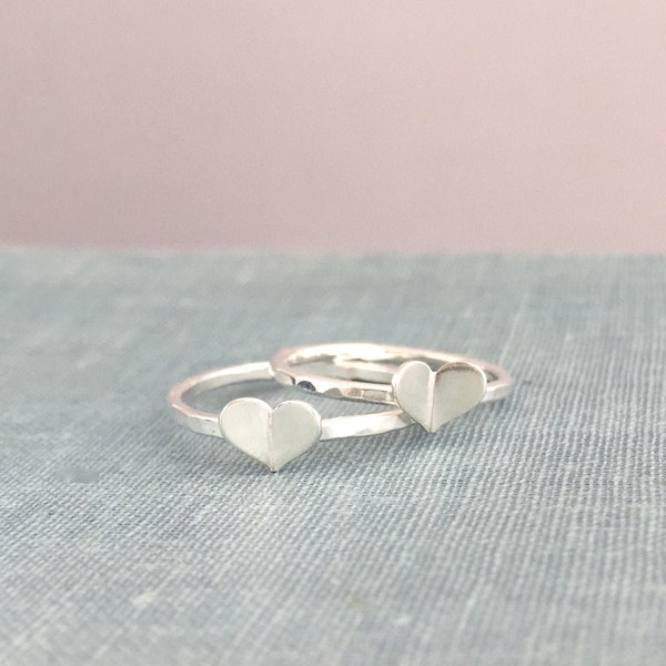 Mother daughter ring, Heart ring sterling silver, Gifts for mom from daughter, Mom gifts from daughter, Mom christmas gift.