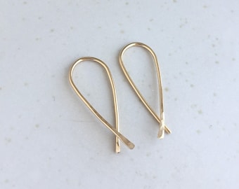 Gold open hoop earrings, Arch earrings, 14K Gold filled hoops,  Minimalist earrings gift for her