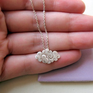 Sterling silver cloud necklace, Cloud pendant, Silver rain necklace, Christmas gifts, Secret santa
