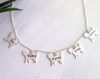 Custom cat necklace, custom name necklace. sterling silver cat necklace, personalized cat necklace, personalized Christmas gifts, pet gifts