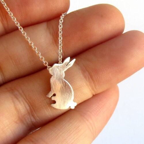 Rabbit Necklace Silver Bunny Necklace 