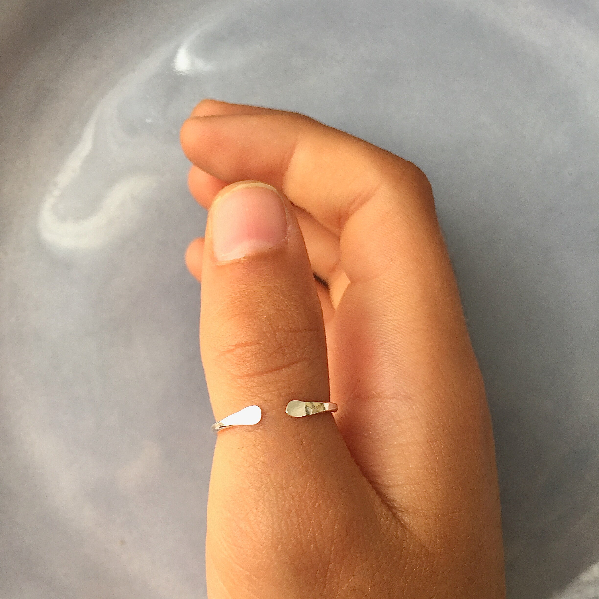 Silver thumb ring Hammered silver ring Open ring adjustable Etsy