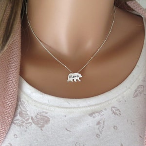 Mama bear sterling silver necklace, mothers day gift, gifts for mom, wife gift, baby shower gift, mom necklace, bear necklace, new mom gift image 8