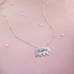 Mama bear sterling silver necklace, mothers day gift, gifts for mom, wife gift, baby shower gift, mom necklace, bear necklace, new mom gift image 5