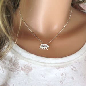 Mama bear sterling silver necklace, mothers day gift, gifts for mom, wife gift, baby shower gift, mom necklace, bear necklace, new mom gift image 7