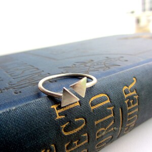Geometric Triangle Arrow Sterling Silver Adjustable Ring, Minimalist ...