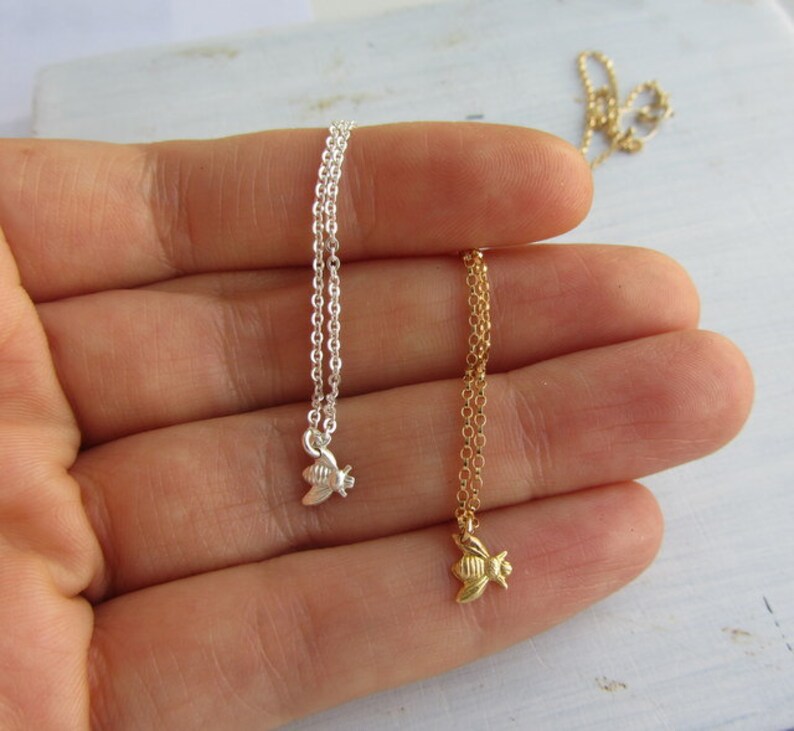 Gold honey bee necklace save the bees bee keepers jewelry Etsy