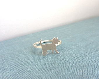 Cat ring sterling silver - Cat lady gifts -  Kitten ring - Kitty ring - Pet jewelry - Animal ring - Valentines