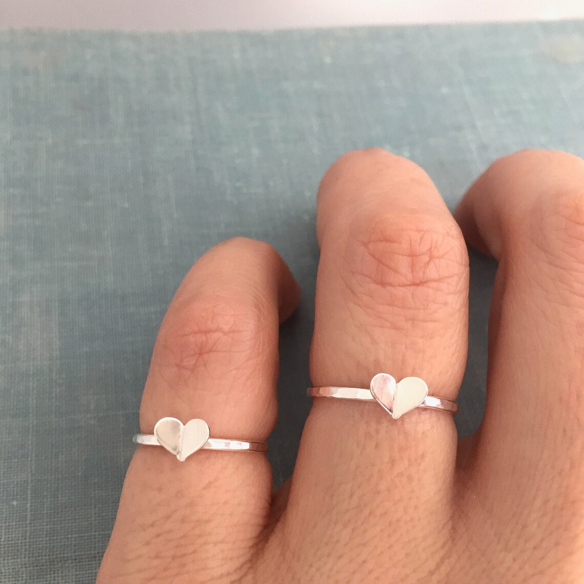 Mother daughter ring Heart ring sterling silver Gifts for Etsy