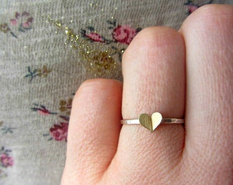 Simple y pequeño anillo de plata 925 con forma de corazon - Etsy España