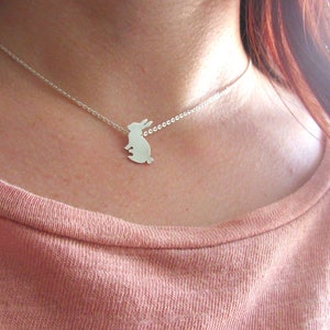 Rabbit necklace, Silver bunny necklace, Easter, Rabbit lover gift, Pet necklace, Pet memorial jewelry, Pet loss necklace, pet gifts image 7