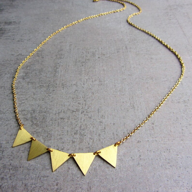 Gold brass garland choker necklace geometric jewelry Etsy