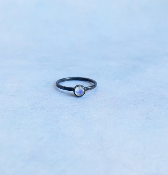 Bague pierre de lune noire new arrivals