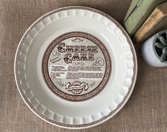 Vintage Royal China by Jeannette Cheese Cake Pie Plate with Recipe