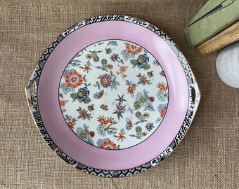 Vintage Decorative Floral Plate | Cake Plate with Handles | Rudolstadt Made in Germany Porcelain