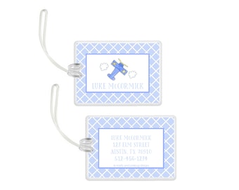 Personalized Airplane Kids Luggage Tag | Custom Bag Tag