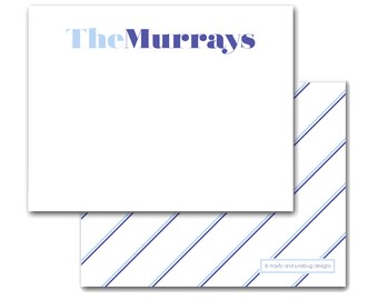 Personalized Note Cards | Flat Notes with Striped Back