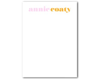 Personalized Notepad | Modern Color Custom Stationery Gift
