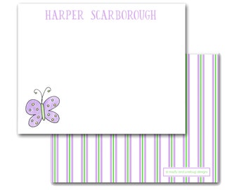 Butterfly Notecards | Personalized Stationery | Lavender | Baby Gift