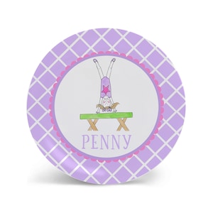 Gymnastics Girl Personalized Kids Plate Birthday Plate Custom Girl Gift Idea | Plate Bowl Cup Set | Placemat Place mat | Gymnast