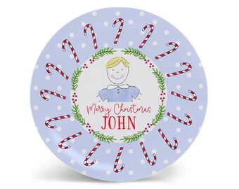 Christmas Boy Face Personalized Kids Plate Custom Hair Child Plate Boy Christmas Gift | Kids Plate Bowl Cup Set | Placemat Place Mat