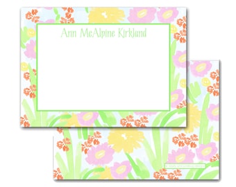 Floral Personalized Notecards | Monogram Stationery