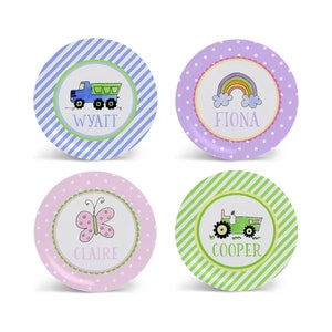 Personalized Kids Plate Custom Child Birthday Gift Boy Girl Baby | Plate Bowl Cup Set | Placemat Place mat Christmas gift | Melamine Free