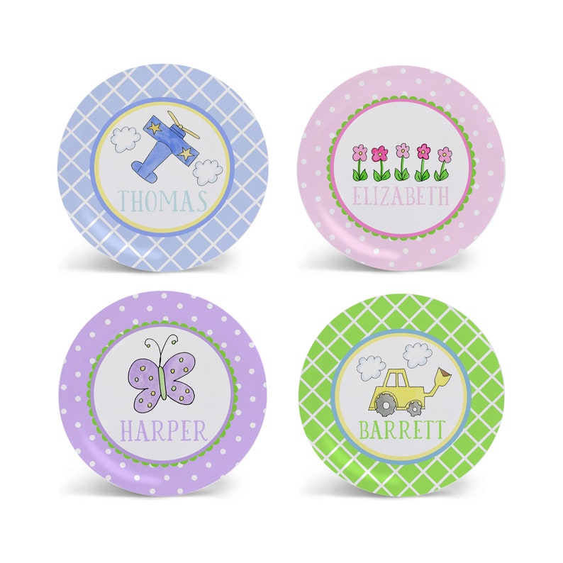 Personalized Melamine Plate for Children Kids Plate Bowl Placemat