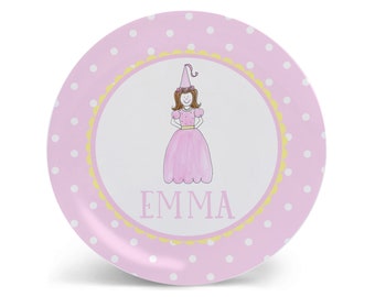 Princess Personalized Plate Custom Girl Face  | Plate Bowl Cup Set | Placemat Place mat