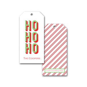 Christmas Gift Tags | Personalized Holiday Gift Tags | Modern Gift Tag | Cute Holiday Wrapping Monogrammed Personalized Wine Tag | Ho Ho Ho