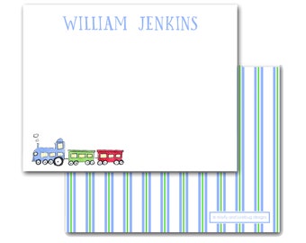 Kids Train Notecards Personalized Thank You Notes, Boy Gift