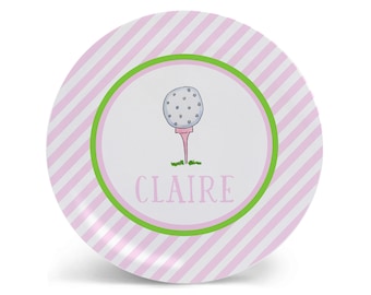 Personalized Golf Plate for Girls | Pink Sport Birthday Gift