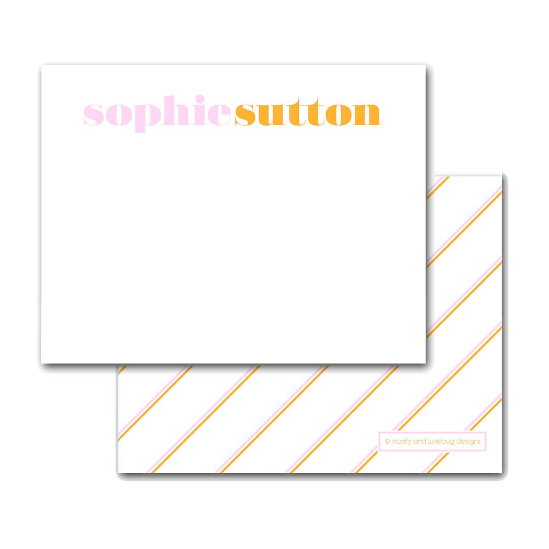 Personalized Notecards | Modern Bright Colors | Custom Stationery - Etsy