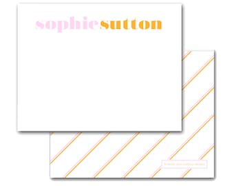 Personalized Notecards | Modern Bright Colors | Custom Stationery