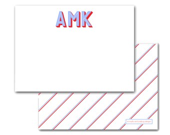 Personalized Shadow Letter Notecards | Monogram Stationery