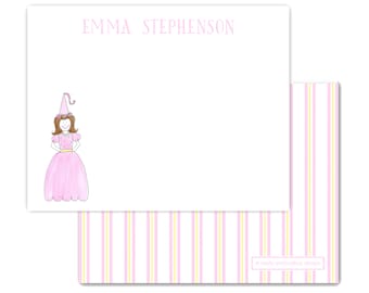 Personalized Princess Notecards | Custom Girl's Stationery | Thank You Notes