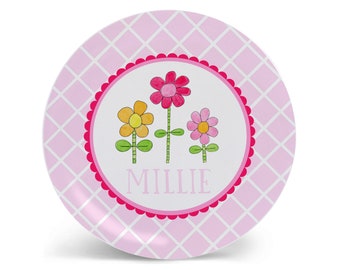 Daisies Personalized Kid Plate Birthday Plate Girl Baby Gift Idea Child  | Custom Plate Bowl Cup Set | Placemat Place mat | Daisy Flower