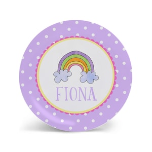 Rainbow Personalized Kid Plate Birthday Plate Girl Baby Gift Idea Child Toddler Gift | Kids Plate Bowl Cup Set | Placemat Place mat