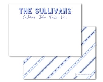 Personalized Family Name Notecards | Modern Custom Stationery