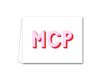 Personalized Monogram Note Cards | Modern Stationery | Folded Notes