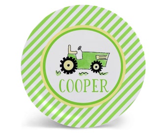 Personalized Tractor Kids Plate | Kids Tableware Set