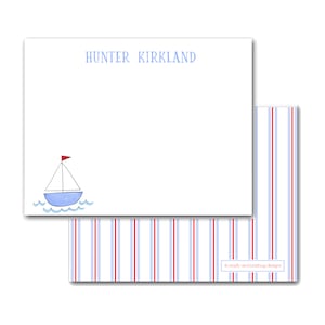 Sailboat Notecards | Kids Personalized Note cards Thank you notes for child boy gift baby gift new mom shower stationery stationary kid