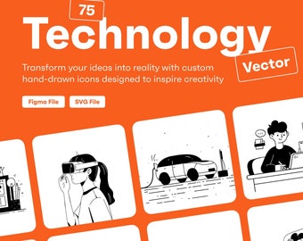 Technologie Vektor-Illustrations-Bundle | AI, Web, E-Kommerz (Instant Download)