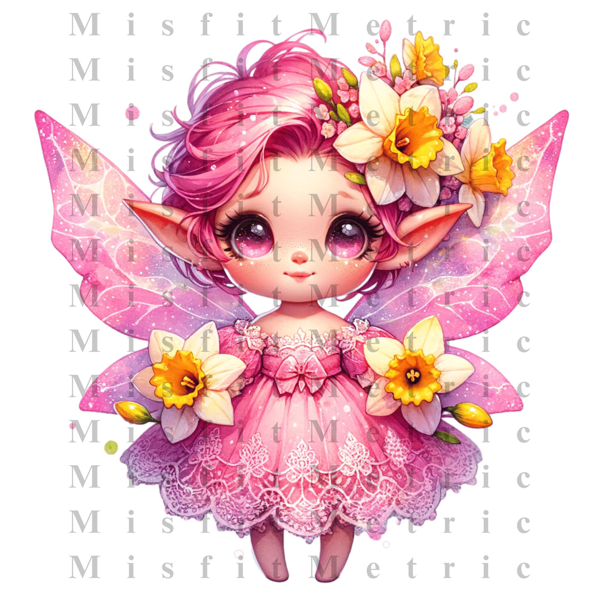 Baby Fairy PNG Bundle | Fantasy Flower Clipart | Magical Girl Graphics ...