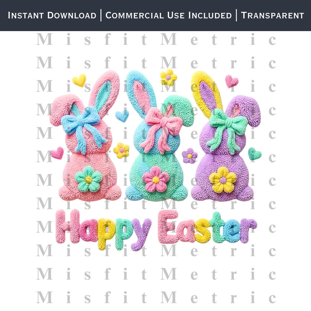 Happy Easter Latch Hook Bunny PNG | Sublimation Shirt Design Download ...