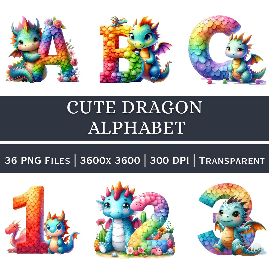 Dragon Alphabet Numbers PNG | Kids Crafts, Classroom Printables ...