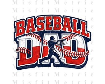 Baseball Dad PNG | Batter Stitch Design | Sports Father Shirt Mug Tote Sublimation Download