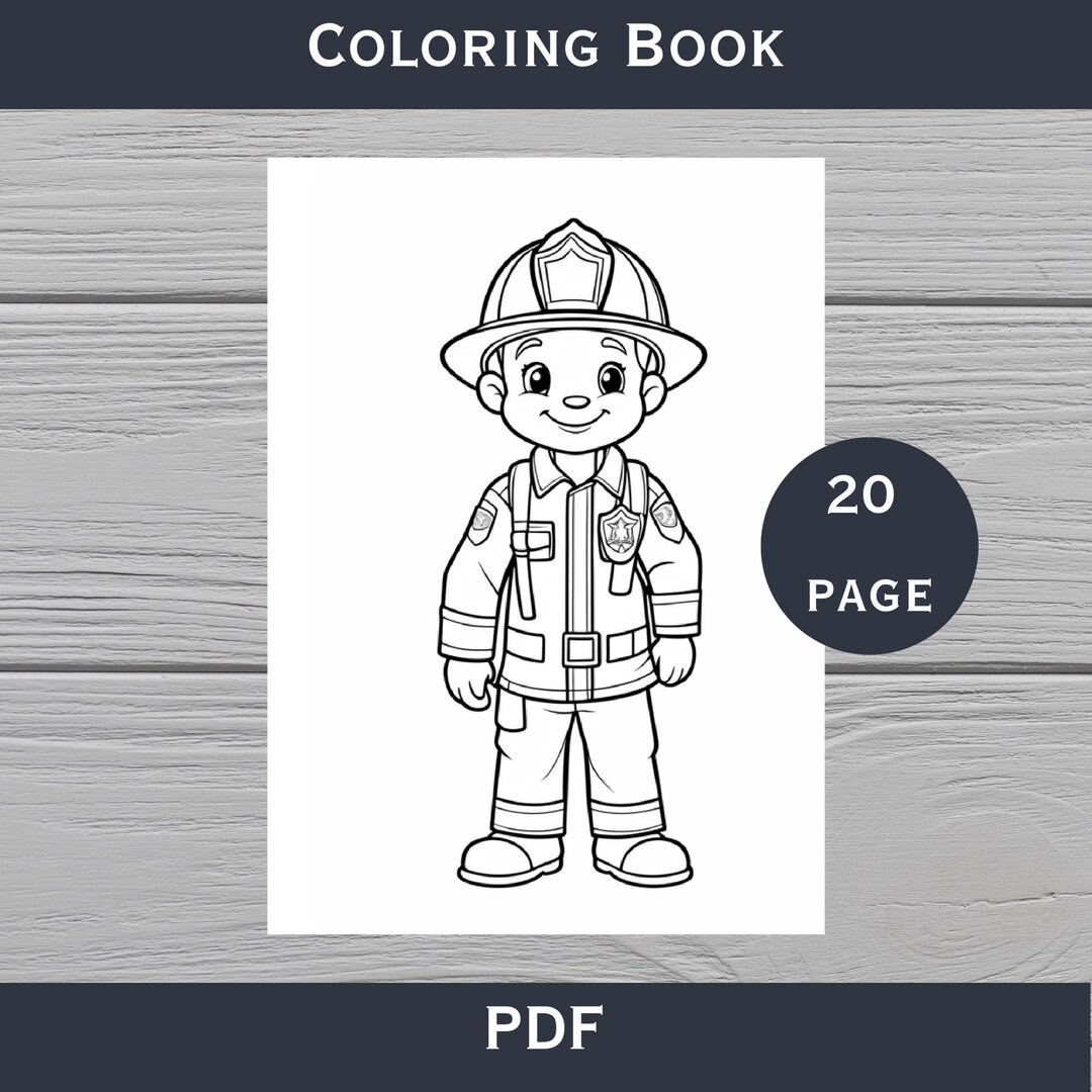 Fireman Coloring Book PDF | Firefighter Pages Printable Preschool ...